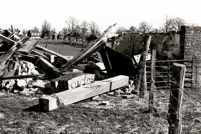 The collapsed St Leonard's Windmill, Winchelsea