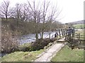 Riverside path footbridge near Grassington