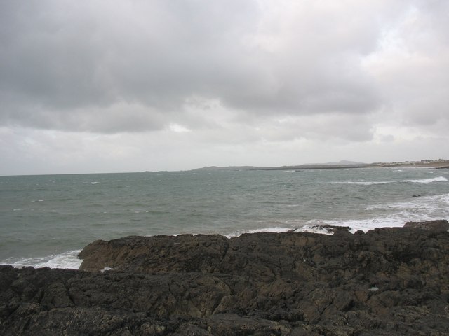 View north-westwards across the Ynys Sych reef