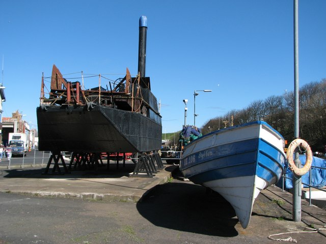 Boats high and dry at Eyemouth
