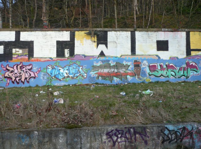 Graffiti at Huddersfield Road, Salterhebble, Halifax