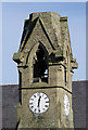 The clock tower on the former Free Church in Swinton