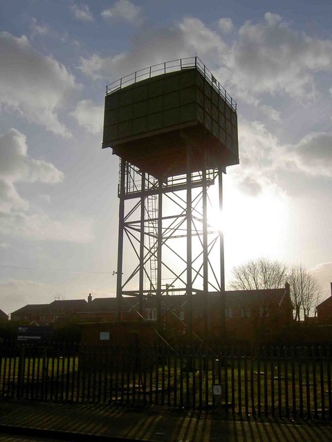 Stripe road water tower