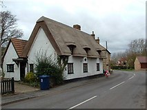 TL1466 : Thatched Cottages, West Perry by Paul Shreeve