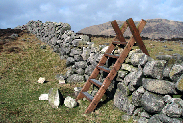 Stile and dry stone wall near Slievenaglogh