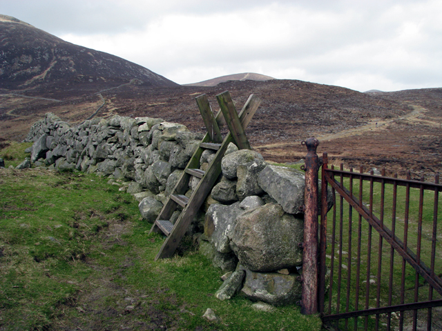 Stile and gate on the Mourne Wall
