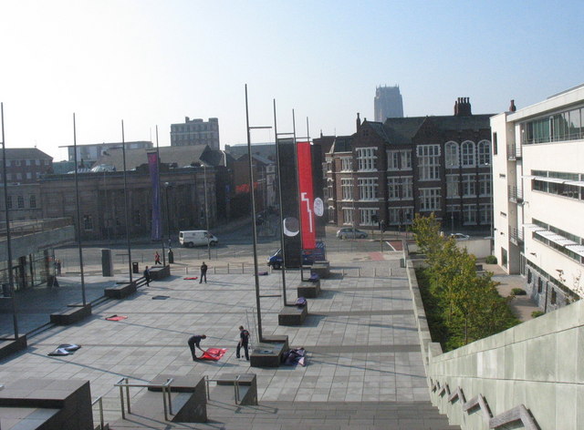 The forecourt of Liverpool's Metropolitan Cathedral