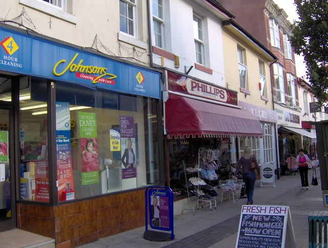 Dry cleaners and other shops, St Marychurch Precinct