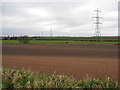 Footpath view of pylons crossing the A614