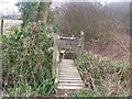 Footbridge and stile on footpath