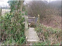 TQ7948 : Footbridge and stile on footpath by David Anstiss