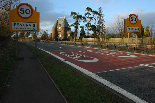 The A40 at Pencraig