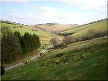 SJ1431 : View down the valley of the Afon Gwrachen by Richard Law