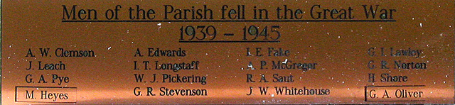 Donnington War Memorial WW2