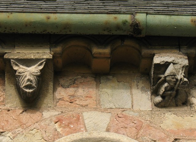 Corbel table carvings, St Martin's church