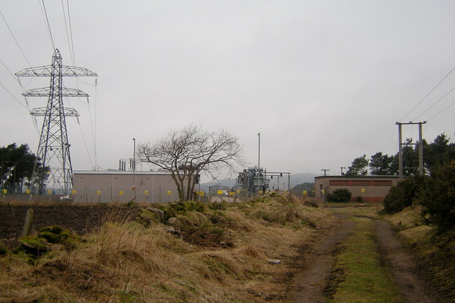 View of the Electricity Sub Station on the Forfar / Lunanhead Road