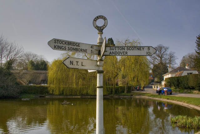 Signpost at the Village Pond - Crawley