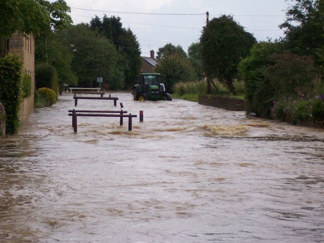Tathall End during flash flood, Summer 2007