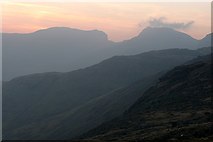 NY2406 : Sunset over the Scafells by Graham Horn