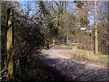 TQ8151 : Footpath crosses road junction by David Anstiss