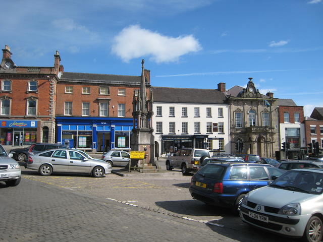 Ashbourne Market Cross and marketplace