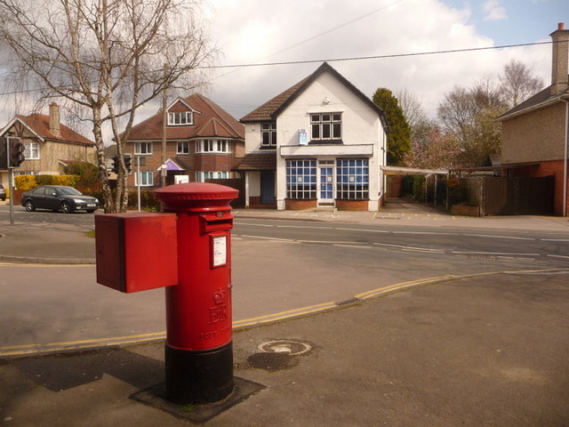 West Moors: postbox № BH22 59 and the old post office