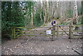 Gate at the entrance to Hurst Wood Reserve