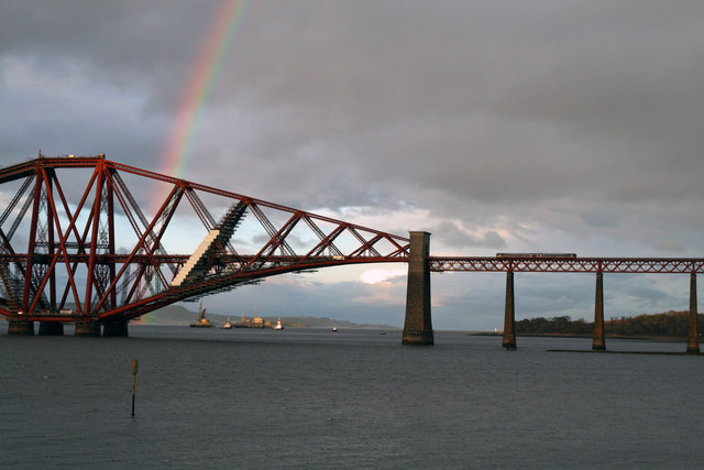 Rainbow over the Forth Rail Bridge