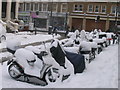 Motorcycles in the snow