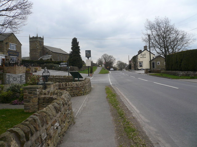 B6054 view of Holmesfield Church and... © Alan Heardman cc-by-sa/2.0 ...