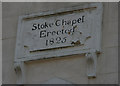 Plaque on Stoke Chapel