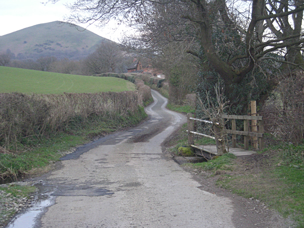A dry ford on the lane to Little Stretton