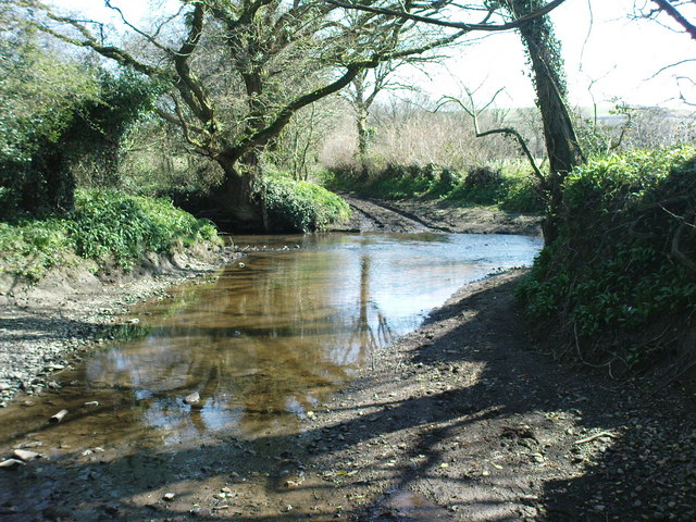Waterlogged bridleway to ford crossing