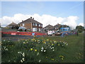 Roadworks at the junction of Auriol Drive and Fortunes Way