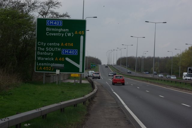 The A45 approaches Coventry