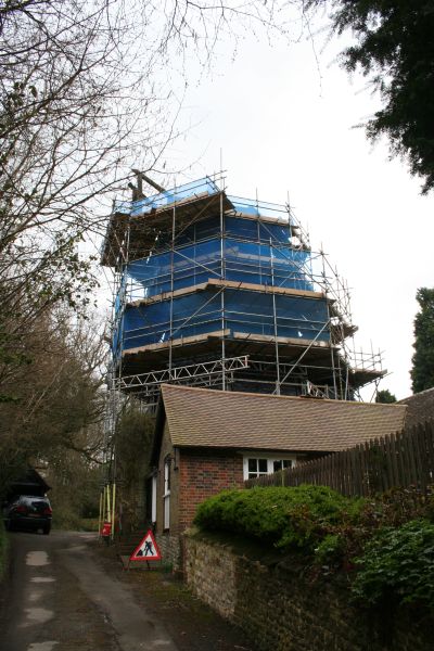Scaffolding on the mill