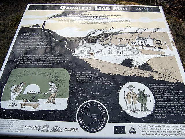 Information board Gaunless Lead Mill