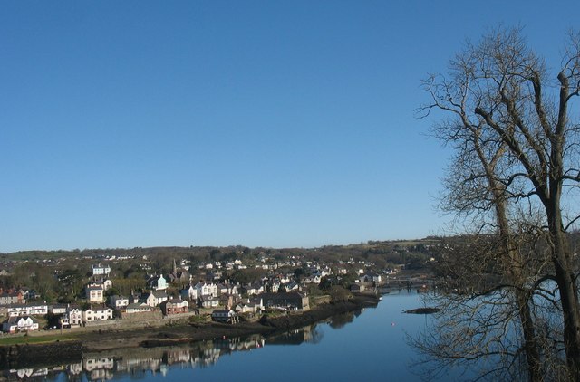 The waterfront at Porthaethwy (Menai Bridge) reflected in Afon Menai