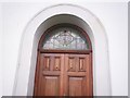 Nebo Chapel, Efailwen - impressive door with stained glass detail.