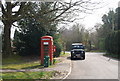 Telephone box & postbox, Three Cups Corner