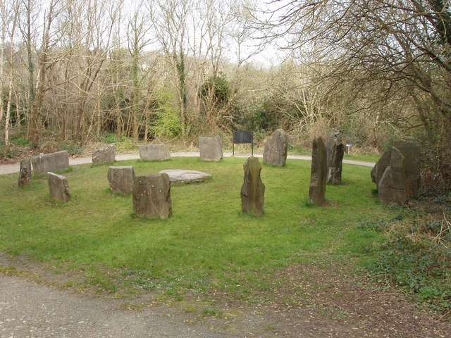 Bronze age stone circle exhibit, Irish National Heritage Park