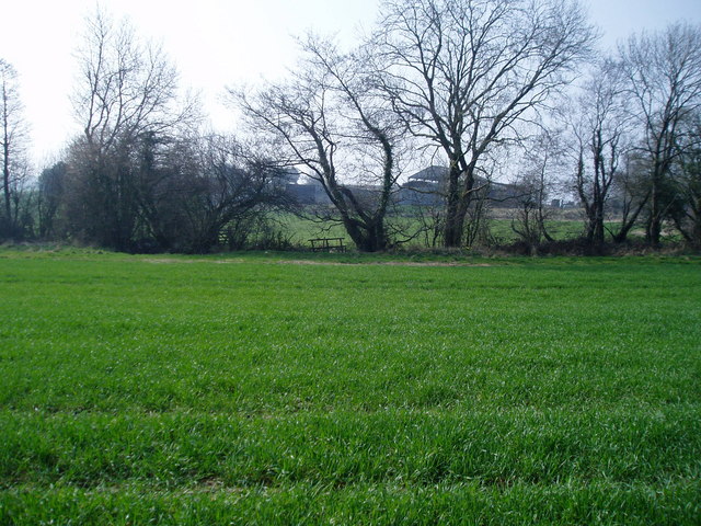 Course of footpath over arable land