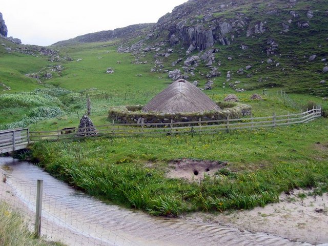 Reconstructed Iron Age house at Bostadh