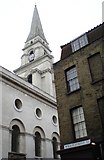 TQ3381 : The spire of Christ Church, Spitalfields from Wilkes Street E1 by Robin Sones