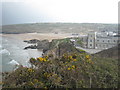 Perranporth beach seen from the coast path