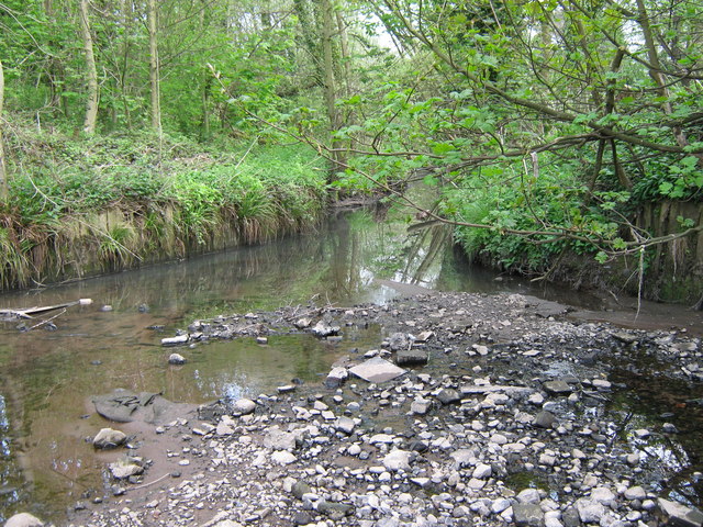 River Rea With Small Brook Joining From Right
