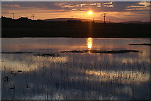 HP6312 : Haroldswick pool at sunset by Mike Pennington