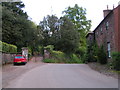 Lane and gate to Killerton Chapel, Killerton