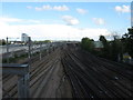 Railway tracks leading into Ashford Railway Station