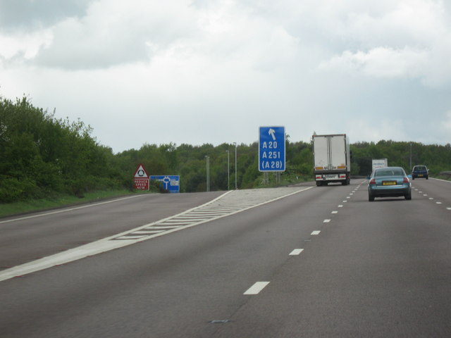 M20 Motorway, Junction 9 Slip Road,... © Roy Hughes :: Geograph Britain ...